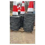 Traffic Safety Cones with Rubber Bases - Bulk Lot of 50
