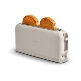 bella 2 Slice Slim Toaster, Fits-anywhere Kitchenware, 6 Setting Shade Control with Reheat & Cancel Buttons, Fits sourdough, 10in Long Slot, Anti Jam & Auto Shutoff, 900 Watt, Oatmilk