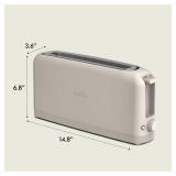 bella 2 Slice Slim Toaster, Fits-anywhere Kitchenware, 6 Setting Shade Control with Reheat & Cancel Buttons, Fits sourdough, 10in Long Slot, Anti Jam & Auto Shutoff, 900 Watt, Oatmilk