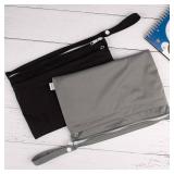 babygoal Wet Dry Bags for Baby Cloth Diapers, Washable Travel Bags, Beach, Pool, Gym Bag for Swimsuits & Wet Clothes with Two Zippered Pockets 2 Pack Small Size 2LNS01