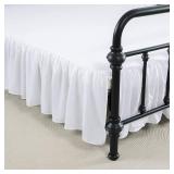 xuan dian Bed Skirt Ruffled Bed Skirt with Split Corners, 18 Inch Drop Dust Ruffle Bed Skirts with Platform, White, Full Size
