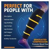 3 Pack Leg Compression Sleeves, Calf Support Sleeves for Women & Men - Calf Brace for Shin Splints, Pain Relief (Black, 2XL)