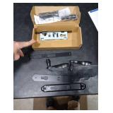 Euro Mortise Storm Door Handle Complete Set Fits for Pella Screen Door Hardware, 2-1/2 Handle PZ, 7/8 Backset, 7-1/4 Trimplate H.C., Non-Handed, Matte Black