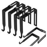 Amylove 4 Pcs Adjustable Cubicle Hanger Universal Partition Metal Cubicle Hooks Door Hanger, Adjusted to Fit Panels with 1 3/8 Inch to 3 1/2 Inch Thickness for Office Whiteboard (Black)