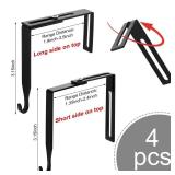 Amylove 4 Pcs Adjustable Cubicle Hanger Universal Partition Metal Cubicle Hooks Door Hanger, Adjusted to Fit Panels with 1 3/8 Inch to 3 1/2 Inch Thickness for Office Whiteboard (Black)