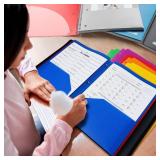 Dunwell Plastic 2-Pocket Folders for 3-Ring Binders, (6 Pack, Assorted Colors) 3 Hole Punched, Divider Folder for Notebook, Durable Poly, Fits 8.5x11 Sheets