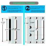 Euro Mortise Storm Door Handle Complete Set Fits for Pella Screen Door Hardware, 2-1/2 Handle PZ, 7/8 Backset, 7-1/4 Trimplate H.C., Non-Handed, Matte Black