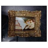 2x3 inches Ornate Hand-Crafted Resin Picture Frame with Easel, for Tabletop & Wall Display Vintage Photo Frame -Antique Gold