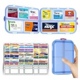 Pill Organizer Medicine Organizer Travel Essentials - Travel Pill Case with Labels, Large Daily Medicine Dispenser