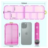 Pill Organizer Medicine Organizer Travel Essentials - Travel Pill Case with Labels, Large Daily Medicine Dispenser