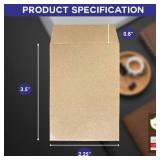 #1 Coin Envelopes Durable Kraft 2.25x3.5, 500 Pcs Small Key Envelope with Gummed Flap, Seed Envelopes for Storing Seeds, Tip Envelope for Cash