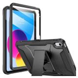 Soke Case for iPad (A16) 11th Generation 11-inch 2025, iPad 10th Generation 10.9-inch 2022, with Built-in Screen Protector and Kickstand, Rugged Full Body Protective Cover - Black