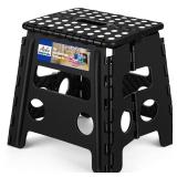 ACKO Folding Step Stool 13 inch Heavy Duty Plastic Foldable Step Stool for Kids and Adults, Small Collapsible Fold Up Stepping Stool 1 Pack