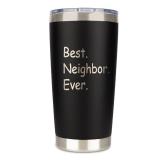 JENVIO Neighbor Gifts | Laser Engraved Stainless Steel Travel Tumbler with Lid and 2 Straws | Housewarming New Ideas Going Away Thank You Valentine
