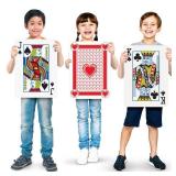 Gamie Giant Poker Jumbo Playing Cards - 10.5 Inches X 14.5 Inches - Extra Large Playing Cards Set with 2 Jokers - Huge Casino Game Cards for Kids and Adults - Oversize Poker Party Decorations - 1 Pack