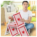 Gamie Giant Poker Jumbo Playing Cards - 10.5 Inches X 14.5 Inches - Extra Large Playing Cards Set with 2 Jokers - Huge Casino Game Cards for Kids and Adults - Oversize Poker Party Decorations - 1 Pack