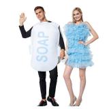ReneeCho Couple Halloween Loofah & Soap Costume Adults Funny Dress Up Bath Set
