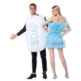 ReneeCho Couple Halloween Loofah & Soap Costume Adults Funny Dress Up Bath Set