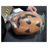 Phantoscope Happy Halloween Pumpkin Shaped Throw Pillow, Teddy Fleece Jack-o-Lantern Pumpkin Pillow, Ultra Soft Sherpa Fall Decorative Halloween Cushion Pillow, Orange, 9.5 x 9.5 inches