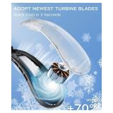 Nhpoi Neck Fan, Portable Neck Fan, 5200 mAh Battery Operated Wearable Personal Fan with USB Rechargeable, 3 Wind Speed, Fast Cooling, Ultra Quiet, Bladeless, Headphone Design for Travel, Men Women