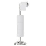 WZKALY Toilet Paper Holder Stand with Storage 4 Extra Rolls Brushed Nickel Toilet Paper Holder for Bathroom Sturdy Base, Classic Retro Style, Space-Saving Bathroom Storage Organizer, Sliver