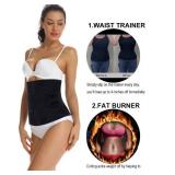 HOPLYNN Neoprene Sweat Waist Trainer Corset Trimmer Shaper Belt for Women, Workout Plus Size Waist Cincher Stomach Wraps Bands Black Small