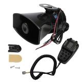 Car Siren Horn 7 Tone Sound Siren Police Mic PA Speaker Car System Emergency with Microphone Amplifier-100W Emergency Sound Electric Horn-12V