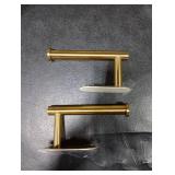 Groleca 2 Pack Adhesive Curtain Holdbacks Curtain Tie Backs Curtain Holdbacks No Drill Curtain Pull Backs Adhesive Curtain Hooks Curtain Holders for Drapes (2, Gold)