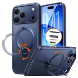 TORRAS Q3 Spin for iPhone 17 Pro Max Case with 360 Magnetic Stand, Camera Control, Fit for MagSafe, 4X Military-Grade Shockproof Case for iPhone 17 Pro Max Phone Case with Kickstand, Deep Blue