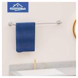 Adjustable Towel Bar, HOMOTEK Economical Bathroom Towel Holder Rod from 12 Inch to 22 Inch Single Towel Racks, Wall Mount Towel Rail, Towel Hanger Hook for Kitchen(1 Pack Brushed Stainless Steel)