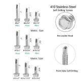 410 Stainless Steel Self Tapping TEK Screws Assortment,#8#10#12 Hex Head Self Drilling Screws for Metal