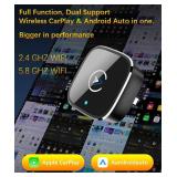 Wireless CarPlay Adapter for iPhone,Mini USB Design,2025 Upgrade with Built-in Wired for Apple CarPlay Plug and Play Fast Stable Connection Car Play for iPhone & Android