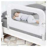 NUTIKAS Baby Bed Rail Guard for Toddlers - 35.4 Toddler Bed Rails for Crib,Twin,Full, Queen Bunk Size Bed Swing Down Bedrail Extral Tall Child Safety Side Railing Guards for Kids