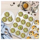 P&P CHEF Muffin Pan Cupcake Baking Pan Set, Stainless Steel Muffin Tin Tray for Mini Cake Tart Quiche, Oven & Dishwasher Safe, Non-toxic & Heavy-duty, (12 Cup, 2Pcs)