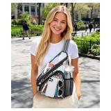 HULISEN Clear Sling Bag, Clear Bag Stadium Approved, Transparent Shoulder Crossbody Backpack Chest Casual Daypack