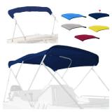 Zenicham 3 Bow Fade and Crack Resistant Bimini Top Replacement Cover 600D Marine Grade Polyester Waterproof Sun Shade Boat Canopy Easy Install Zipper Sleeves Boat Awning,Navy 6