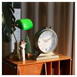 AYRELY Vintage Desk Clock Silent-Non-Ticking 10-inch dial Table Clock,Retro Mantel Clocks and Easy to Read for Living Room, Bedroom, Shelf Decoration, Fireplace, Farmhouse Decor (Gold)