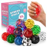 Stress Balls for Adults - 18 Pack | Fidget Toys | XL Stress Ball, Back to School Supplies, Squishy Fidget Toys | Anxiety Relief Calming Tool | Squishy Balls for Autism & ADHD, Assorted