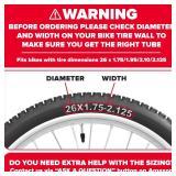 Ultraverse Bike Inner Tube for 26 X 1.75/1.95/2.10/2.125 inch Bicycle tire Sizes with Presta Valve - Rubber Tubes for Mountain and Trail, Cruisers, MTB, and All Terrain Bikes Set of 2