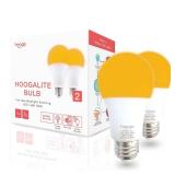 hooga Sleep Light Bulb, Amber Light Bulbs for Sleep Therapy, Blue Light Blocking, 1600K Dim Light Bulbs 7W Equivalent, Mood Soothing Light, E26 A19 Warm Light Bulbs for Bedroom, Nursery, 2 Pack.