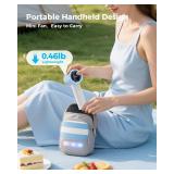 SWEETFULL Portable Handheld Fan Rechargeable - 6 Gear High Speed Powerful Mini Turbo Fan with Flashlight, Digital Display, Personal Fans Blow Cold Air for Travel Essentials, Gift for Women Men (Blue)