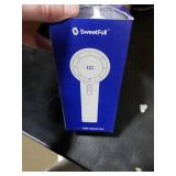 SWEETFULL Portable Handheld Fan Rechargeable - 6 Gear High Speed Powerful Mini Turbo Fan with Flashlight, Digital Display, Personal Fans Blow Cold Air for Travel Essentials, Gift for Women Men (Blue)