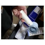 SWEETFULL Portable Handheld Fan Rechargeable - 6 Gear High Speed Powerful Mini Turbo Fan with Flashlight, Digital Display, Personal Fans Blow Cold Air for Travel Essentials, Gift for Women Men (Blue)