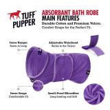 Tuff Pupper Fast Drying Dog Bath Robe | 800 GSM Plush Dog Towel Bathrobe/Dressing Gown | Super Absorbent Pet/Puppy Bathrobe | Adjustable Hood & Belly Strap | Super Soft | Fast Drying (XXXL, Purple)