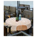 Ruian Store Mid Century Abstract Sun Lines Round Tablecloth 60inch,Outdoor Table Cover with Umbrella Hole and Zipper,Terracotta Modern Minimal Art Waterproof Tablecloth for Patio Garden, Orange