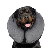 MIDOG Inflatable Dog Cone Alternative for After Surgery - Soft Protective Donut Collar Prevents Licking & Allows Eating, Comfortable Recovery E-Collar Alternative for Small Medium Large Dogs (Gray,XL)