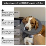 MIDOG Inflatable Dog Cone Alternative for After Surgery - Soft Protective Donut Collar Prevents Licking & Allows Eating, Comfortable Recovery E-Collar Alternative for Small Medium Large Dogs (Gray,XL)