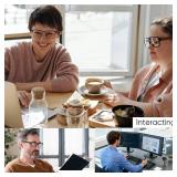 CARA Premium 2 Pack Progressive Multifocus Reading Glasses, Lightweight TR90 Frame Anti-blue Light Computer Readers, Standard for Distance Range Approx 20ft, Black& Blue,1.5x