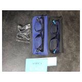CARA Premium 2 Pack Progressive Multifocus Reading Glasses, Lightweight TR90 Frame Anti-blue Light Computer Readers, Standard for Distance Range Approx 20ft, Black& Blue,1.5x