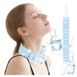 Cooling Neck Tube Ice Ring Cooler Reusable 18/64 Freeze for Hot Summer, Wearable Cooling Neck Wraps Outdoor Sports Workers Blue 1 Pack